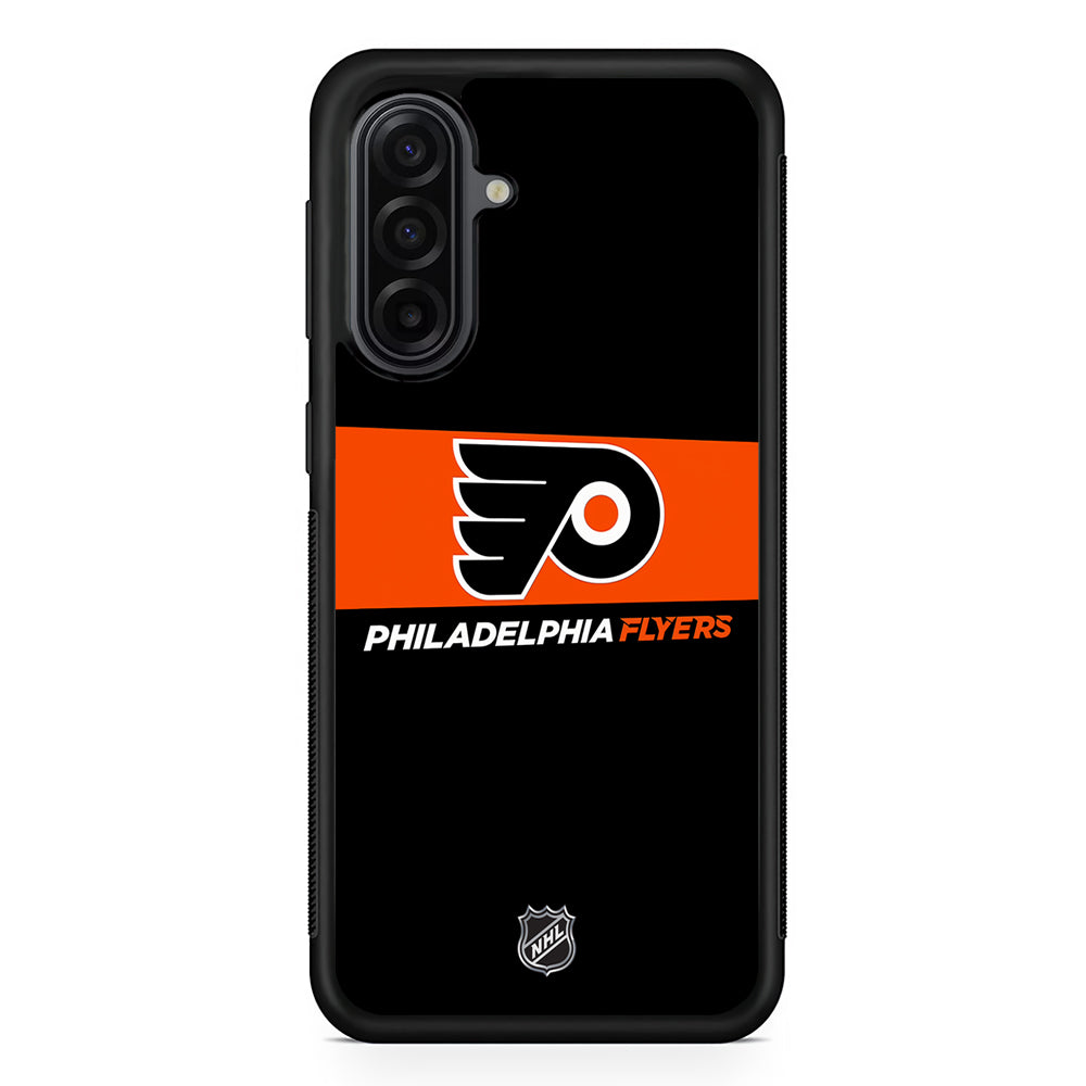 NHL Philadelphia Flyers Black Samsung Galaxy A17 Case | Durable Rubber Samsung Galaxy A17 Phone Case