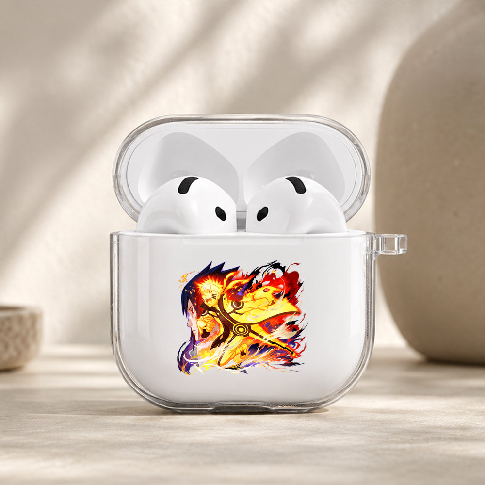 Naruto and Sasuke Fated Rivals Protective Apple Airpods 4 Clear Case - Durable Clear Protection