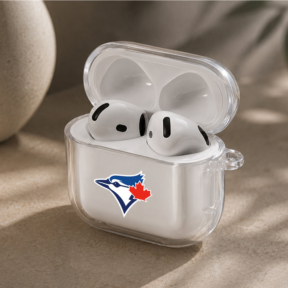 MLB Toronto Blue Jays Logo Protective Apple Airpods 4 Clear Case - Durable Clear Protection