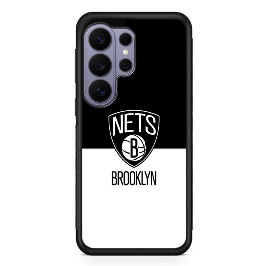NBA Brooklyn Nets Black White Samsung Galaxy S26 Ultra Case | Protective Rubber Cover