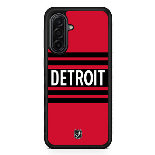 NHL Detroit Red Wings Red Black Samsung Galaxy A17 Case | Durable Rubber Samsung Galaxy A17 Phone Case