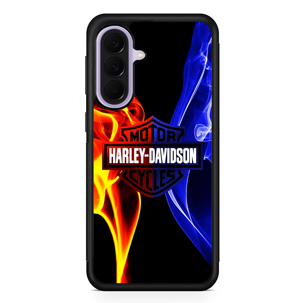 Harley Blue Red Fire Samsung Galaxy A37 Case | Samsung Galaxy A37 Rubber Protective Case