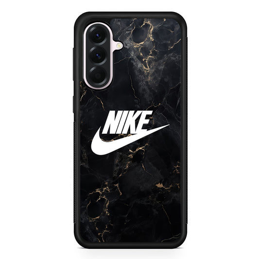 Nike Logo Black Stone Marble Samsung Galaxy A56 Case | Samsung Galaxy A56 Protective Rubber Case