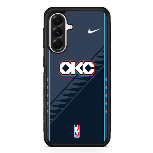 NBA Oklahoma City Thunder Navy Nike Samsung Galaxy A56 Case | Samsung Galaxy A56 Protective Rubber Case