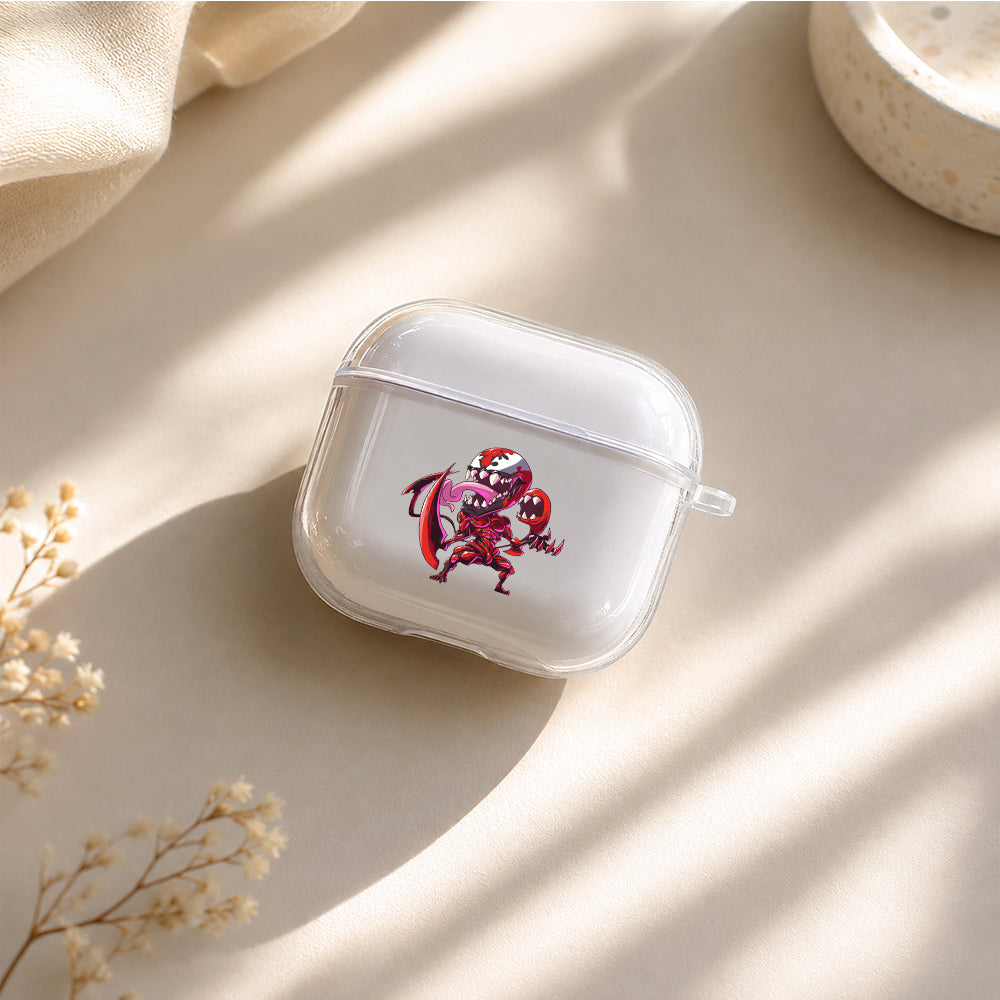 Carnage Chibi Version Protective Apple Airpods 4 Clear Case - Durable Clear Protection