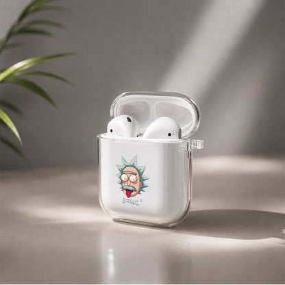 Professor Rick Protective Clear Case Cover For Apple Airpods | Soft Silicone AirPods 1 / 2 Case | Protective Cover