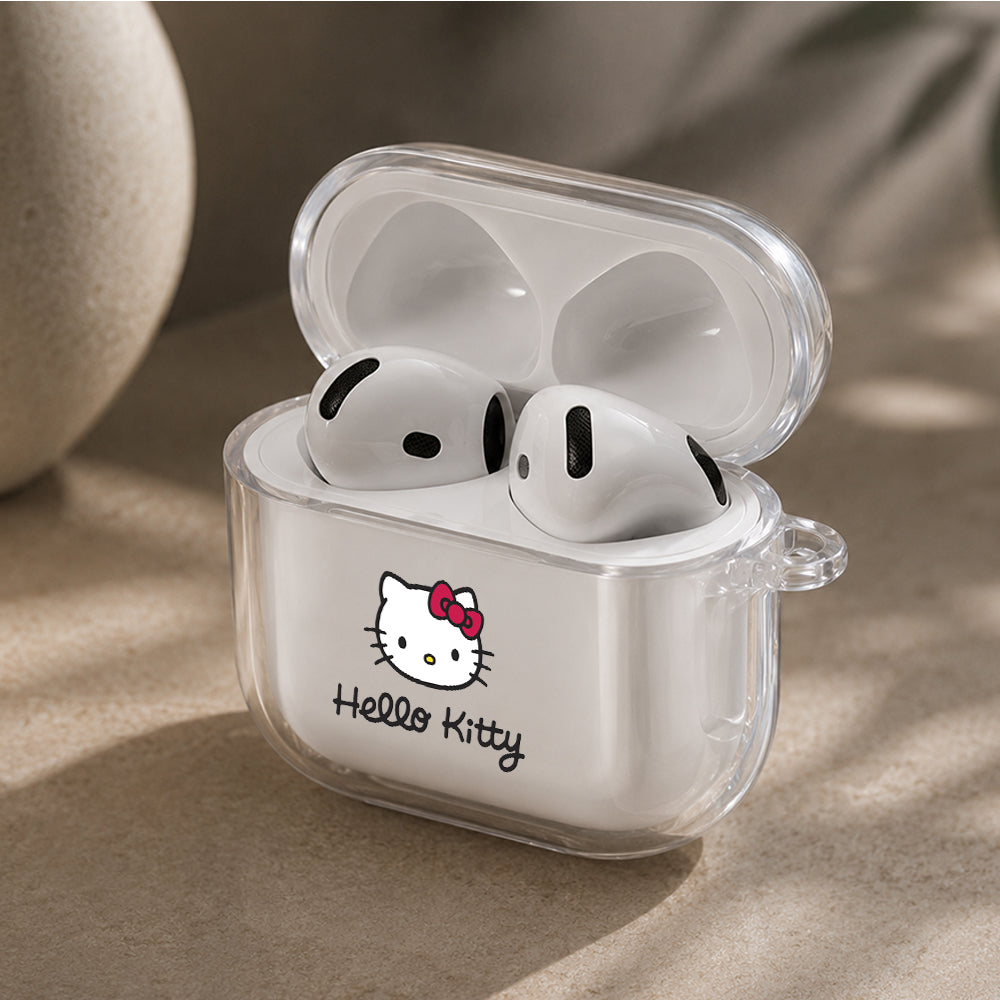Hello Kitty Face Protective Apple Airpods 4 Clear Case - Durable Clear Protection