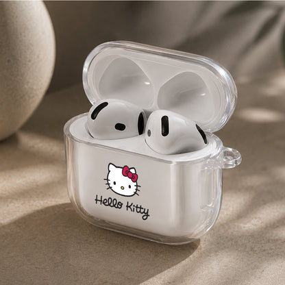 Hello Kitty Face Protective Apple Airpods 4 Clear Case - Durable Clear Protection