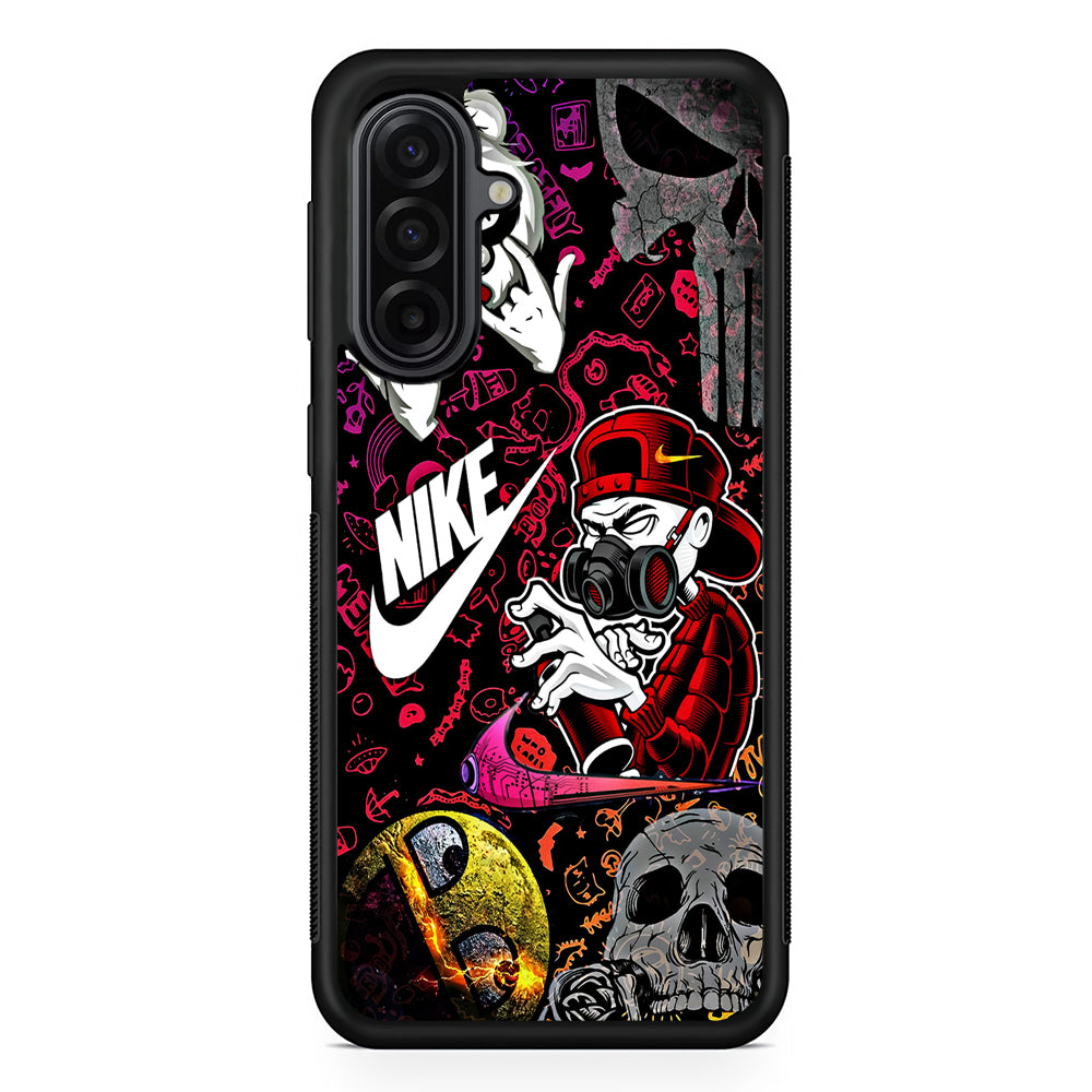 Nike Graffiti Sticker Art Samsung Galaxy A17 Case | Durable Rubber Samsung Galaxy A17 Phone Case