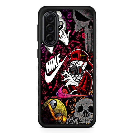 Nike Graffiti Sticker Art Samsung Galaxy A17 Case | Durable Rubber Samsung Galaxy A17 Phone Case