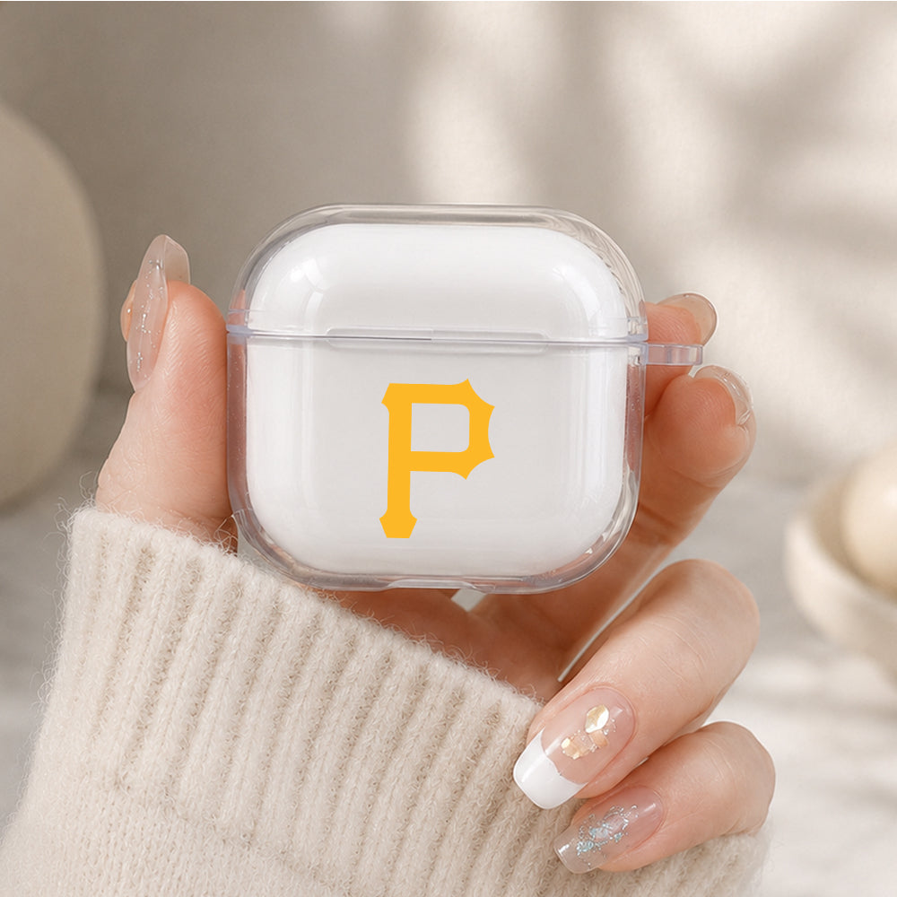 MLB Pittsburgh Pirates Logo Protective Apple Airpods 4 Clear Case - Durable Clear Protection