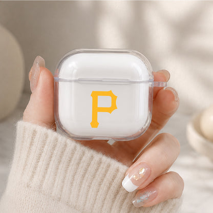 MLB Pittsburgh Pirates Logo Protective Apple Airpods 4 Clear Case - Durable Clear Protection