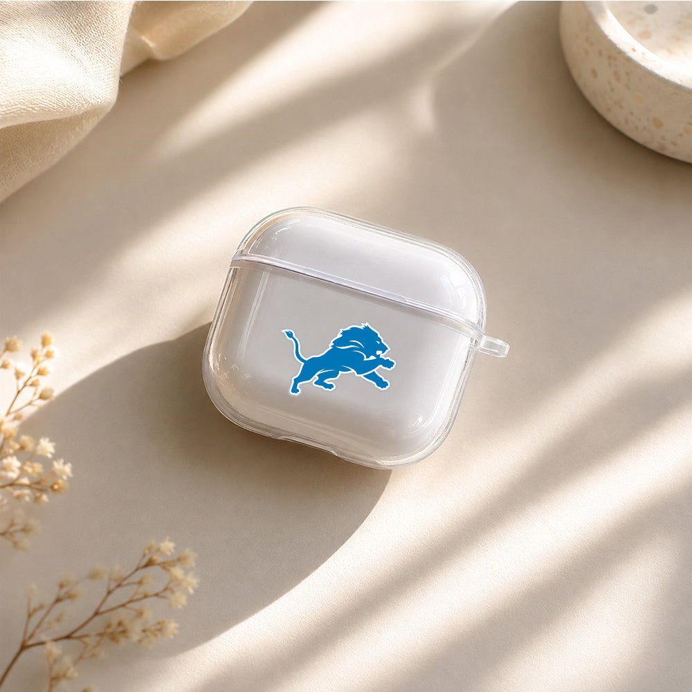NFL Detroit Lions Logo Protective Apple Airpods 4 Clear Case - Durable Clear Protection