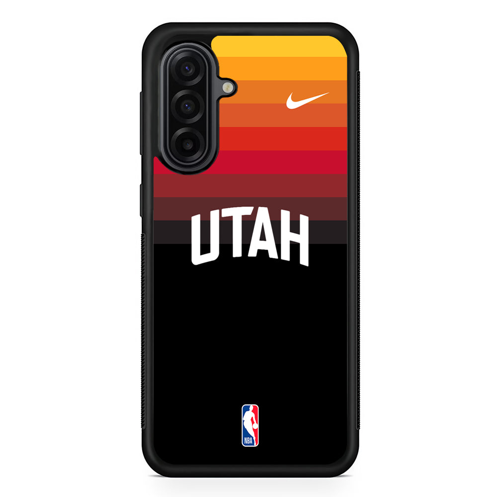 NBA Utah Jazz Black Nike Samsung Galaxy A17 Case | Durable Rubber Samsung Galaxy A17 Phone Case