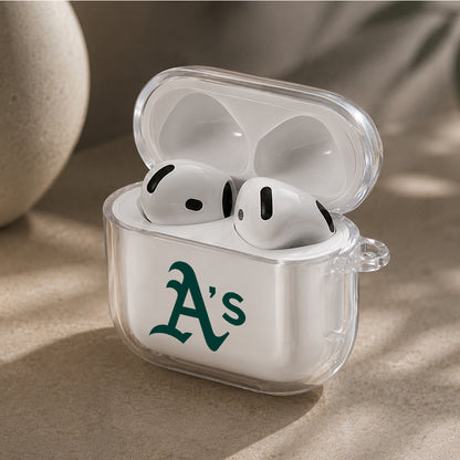 MLB Athletics Logo Protective Apple Airpods 4 Clear Case - Durable Clear Protection