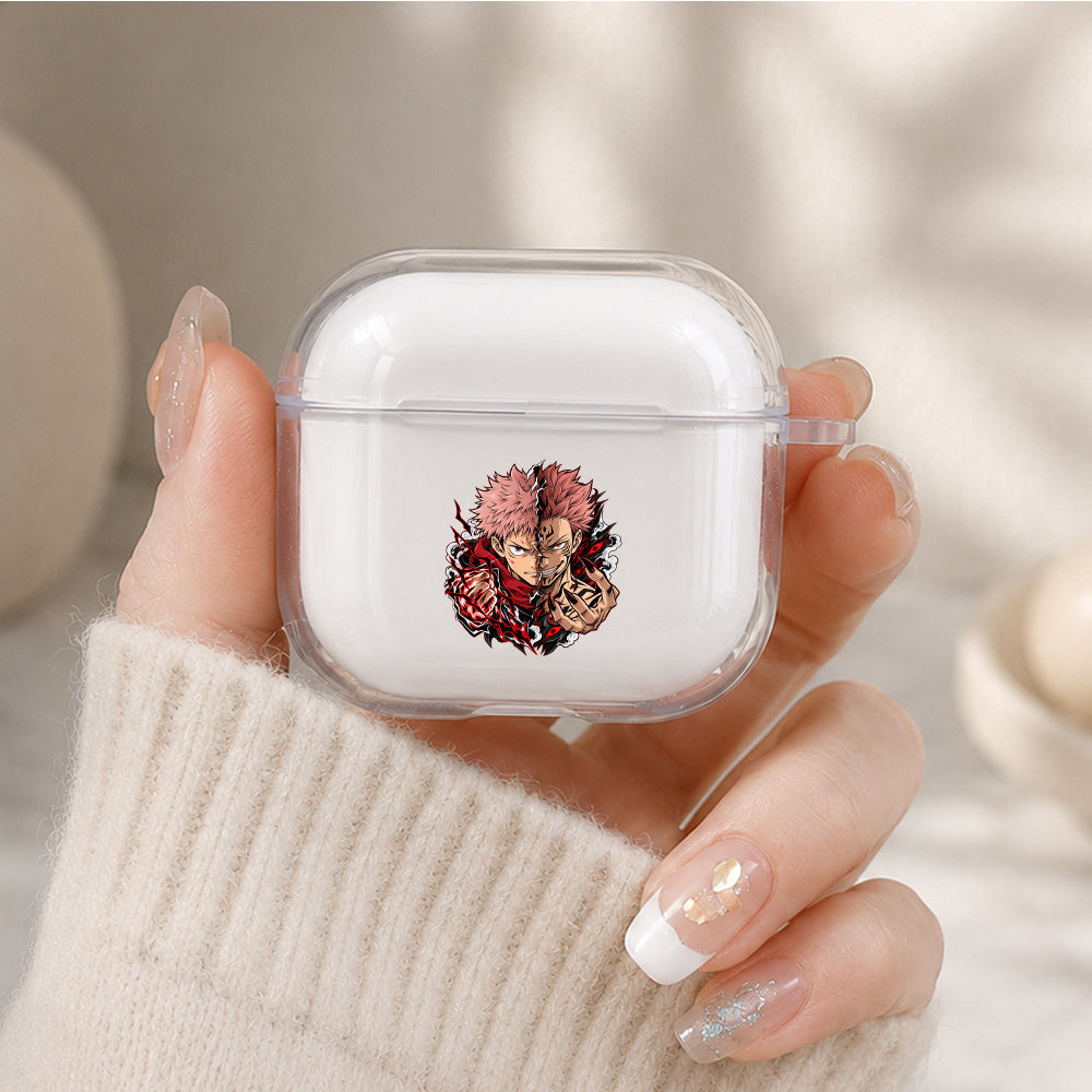 Jujutsu Kaisen Yuji and Sukuna Protective Apple Airpods 4 Clear Case - Durable Clear Protection