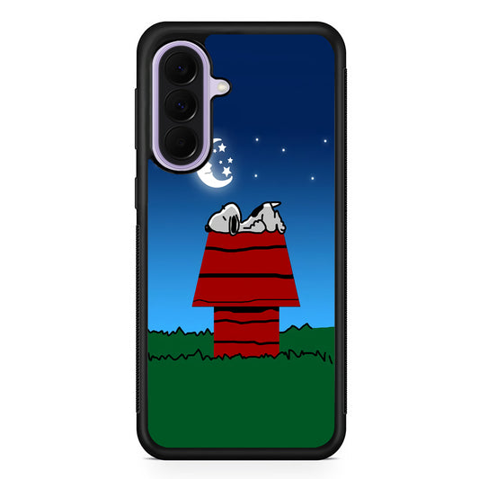 Snoopy Sleeps at Night Samsung Galaxy A37 Case | Samsung Galaxy A37 Rubber Protective Case