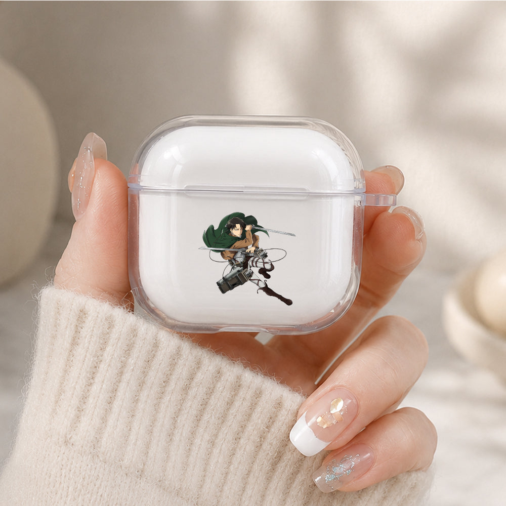 Captain Levi Composure Protective Apple Airpods 4 Clear Case - Durable Clear Protection