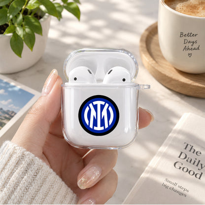 FC Internazionale Milano Logo Protective Clear Case Cover For Apple Airpods | Soft Silicone AirPods 1 / 2 Case | Protective Cover