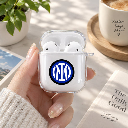 FC Internazionale Milano Logo Protective Clear Case Cover For Apple Airpods | Soft Silicone AirPods 1 / 2 Case | Protective Cover