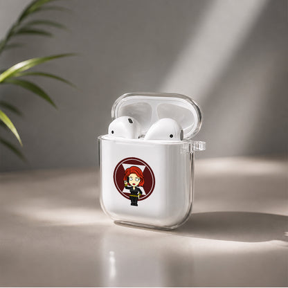 Black Widow Avengers Protective Clear Case Cover For Apple Airpods | Soft Silicone AirPods 1 / 2 Case | Protective Cover
