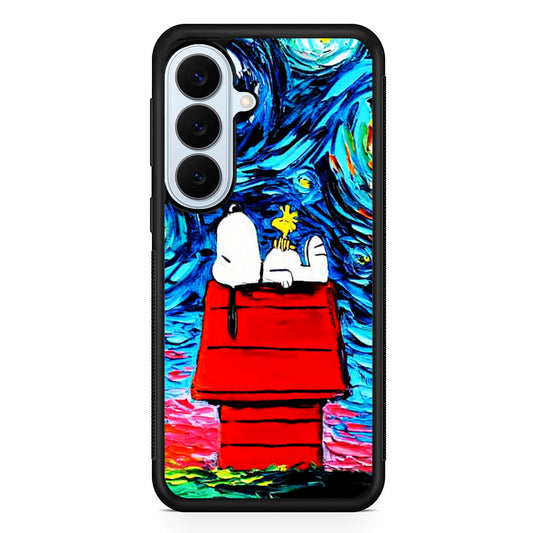 Snoopy Under Starry Night Samsung Galaxy S26 Plus Case | Slim Protective Rubber Cover