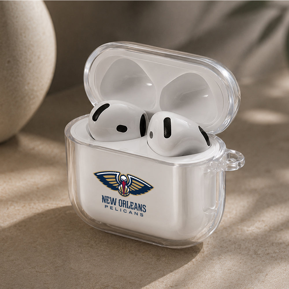 NBA New Orleans Pelicans Logo Protective Apple Airpods 4 Clear Case - Durable Clear Protection