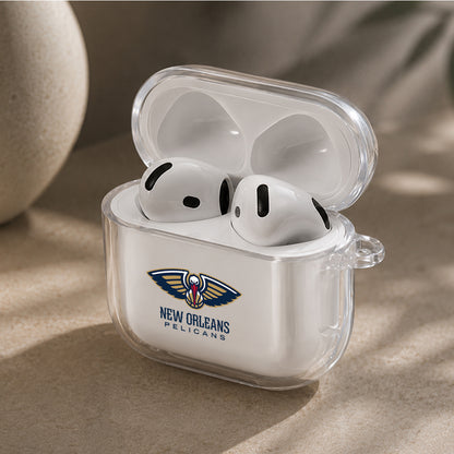 NBA New Orleans Pelicans Logo Protective Apple Airpods 4 Clear Case - Durable Clear Protection