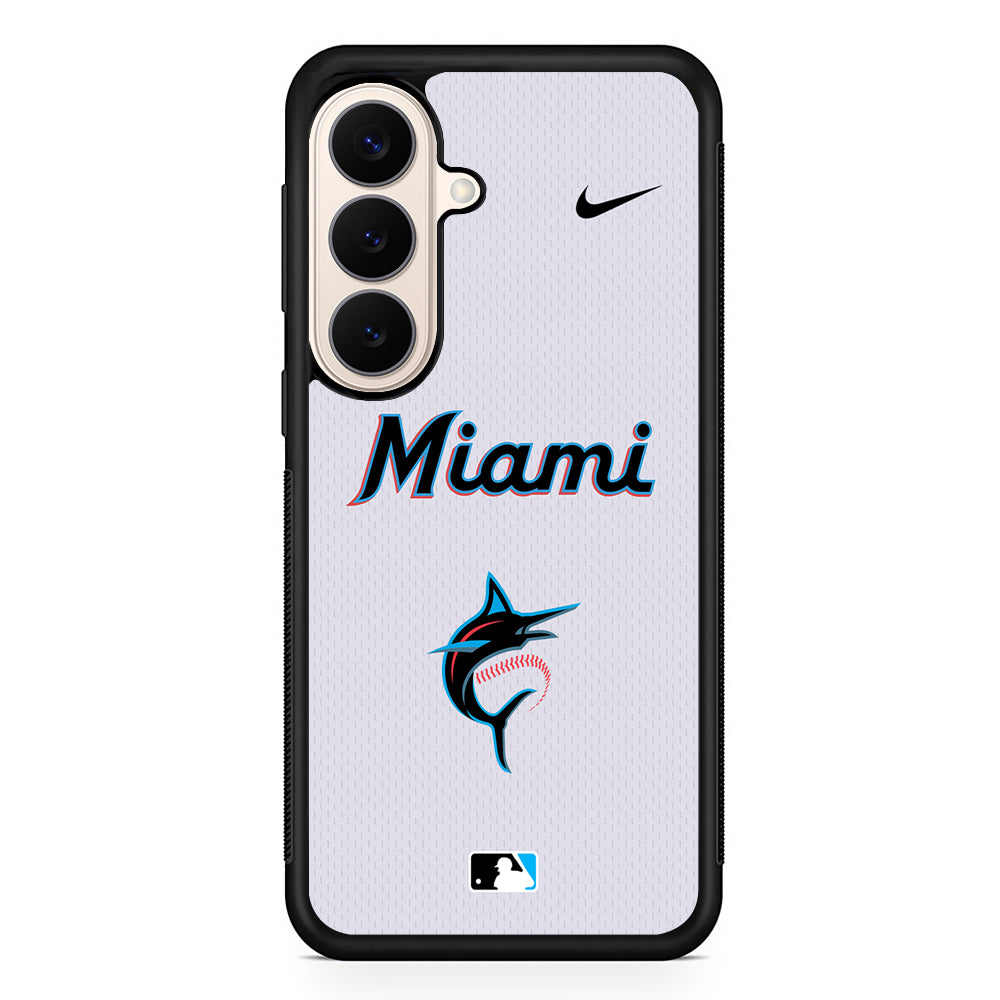 MLB Miami Marlins White Nike Samsung Galaxy S26 Case – Slim Protective Phone Cover