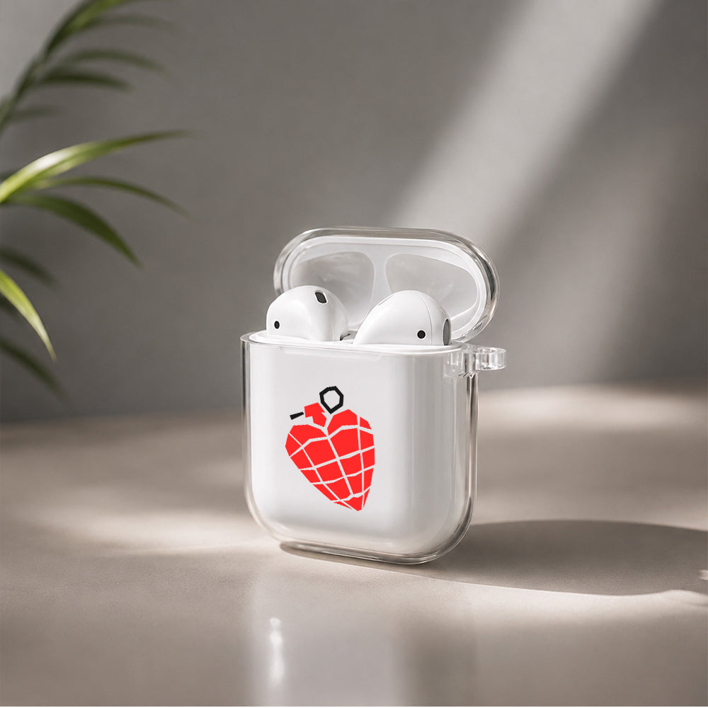 Green Day Red Heart Protective Clear Case Cover For Apple Airpods | Soft Silicone AirPods 1 / 2 Case | Protective Cover