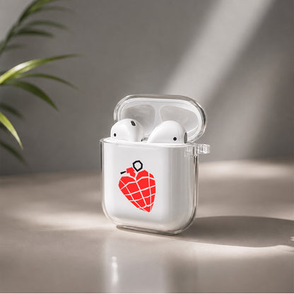 Green Day Red Heart Protective Clear Case Cover For Apple Airpods | Soft Silicone AirPods 1 / 2 Case | Protective Cover