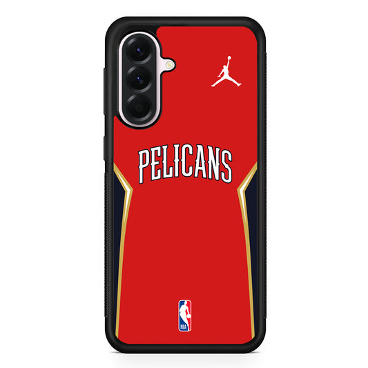 NBA New Orleans Pelicans Red Jordan Samsung Galaxy A56 Case | Samsung Galaxy A56 Protective Rubber Case