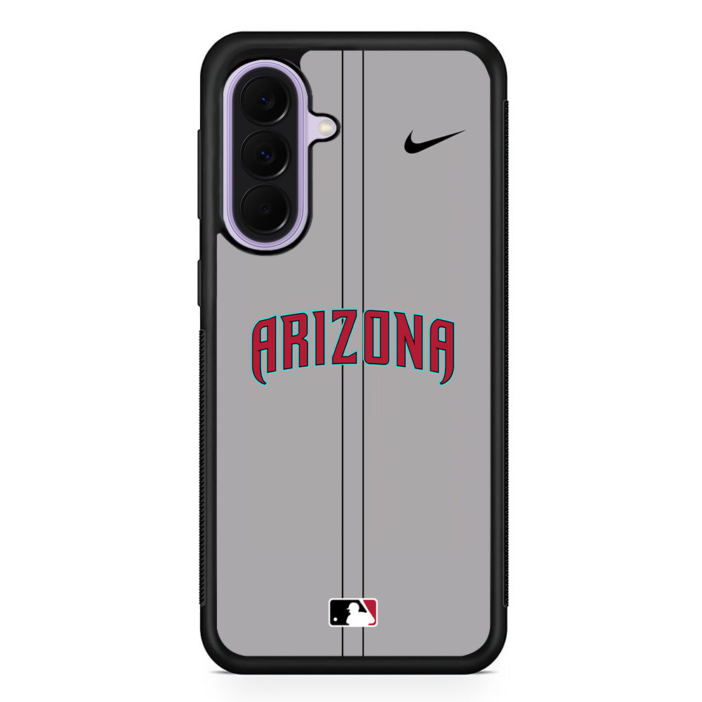 MLB Arizona Diamondbacks Gray Nike Samsung Galaxy A37 Case | Samsung Galaxy A37 Rubber Protective Case
