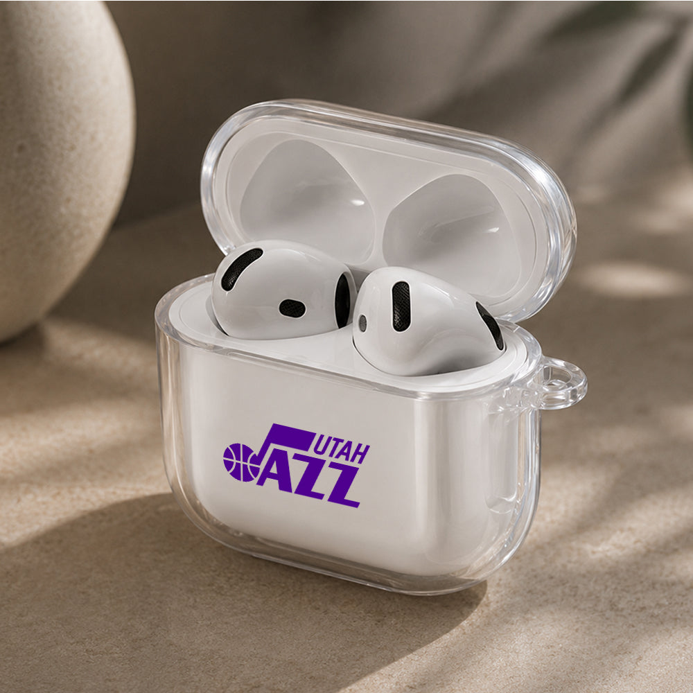 NBA Utah Jazz Logo Protective Apple Airpods 4 Clear Case - Durable Clear Protection