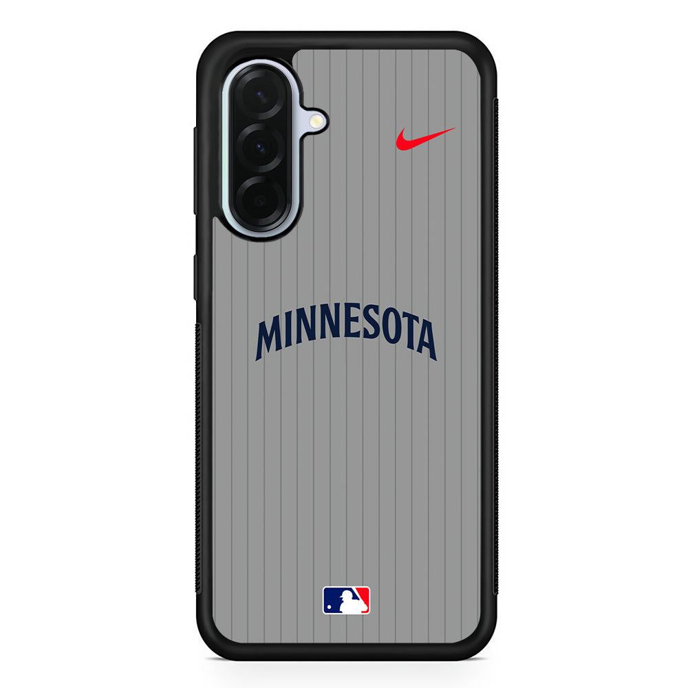 MLB Minnesota Twins Gray Nike Samsung Galaxy A36 Case | Durable Samsung Galaxy A36 Protective Case