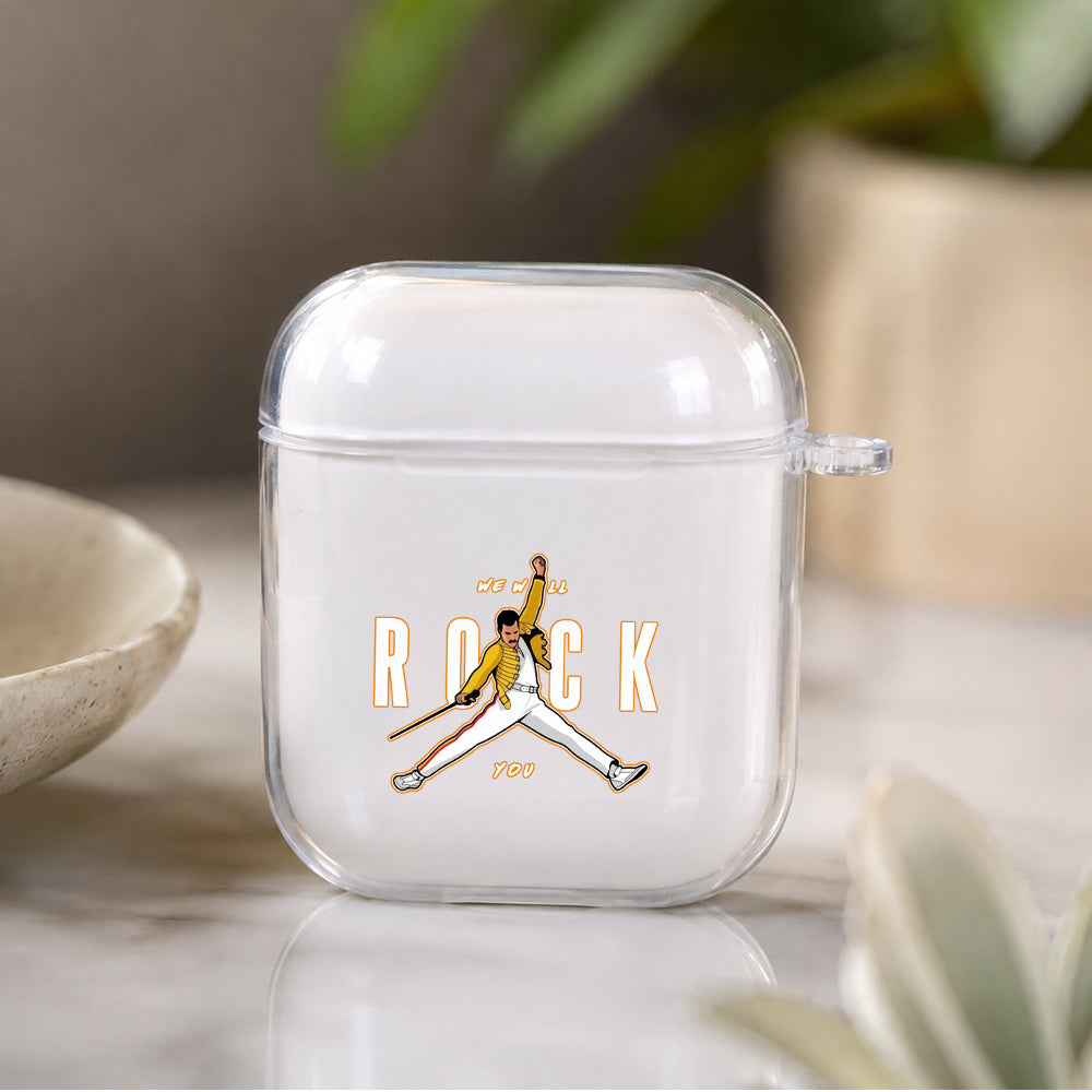 We Will Rock You Protective Clear Case Cover For Apple Airpods | Soft Silicone AirPods 1 / 2 Case | Protective Cover