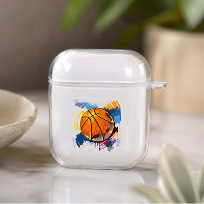 Basket Ball Art Protective Clear Case Cover For Apple Airpods | Soft Silicone AirPods 1 / 2 Case | Protective Cover