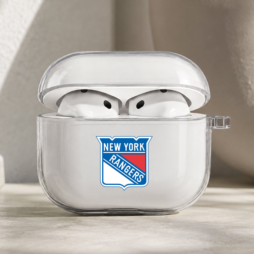 NHL New York Rangers Symbol Protective Apple AirPods Pro 3 Clear Case | Shockproof Cover