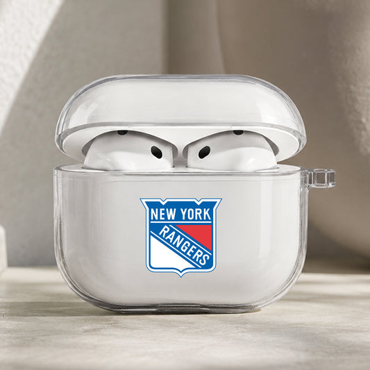 NHL New York Rangers Symbol Protective Apple AirPods Pro 3 Clear Case | Shockproof Cover