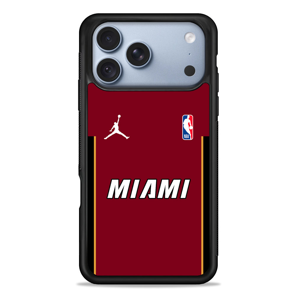 NBA Miami Heat Red Jordan iPhone 18 Pro Case - iPhone 18 Pro Silicone Case