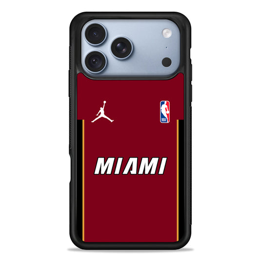 NBA Miami Heat Red Jordan iPhone 18 Pro Case - iPhone 18 Pro Silicone Case
