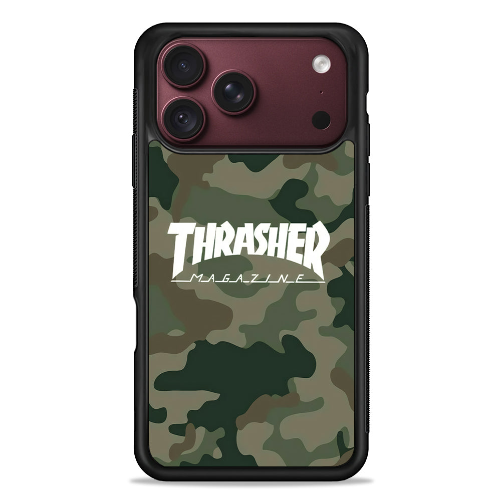 Thrasher Magazine Green Army iPhone 18 Pro Max Case – Slim Silicone Protective Cover