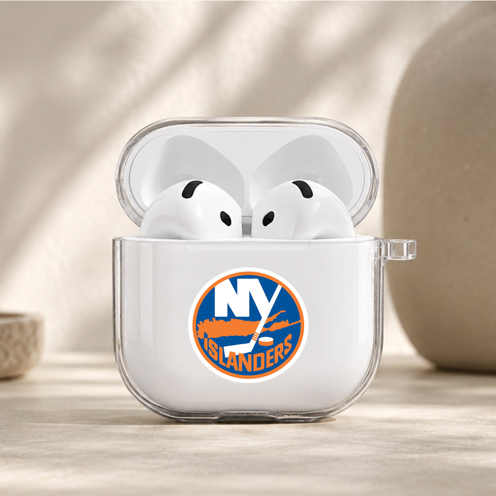 NHL New York Islanders Logo Protective Apple Airpods 4 Clear Case - Durable Clear Protection