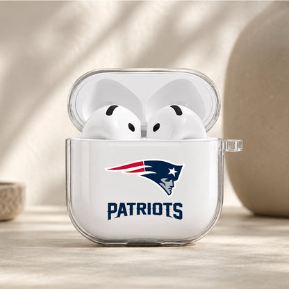 NFL New England Patriots Logo Protective Apple Airpods 4 Clear Case - Durable Clear Protection