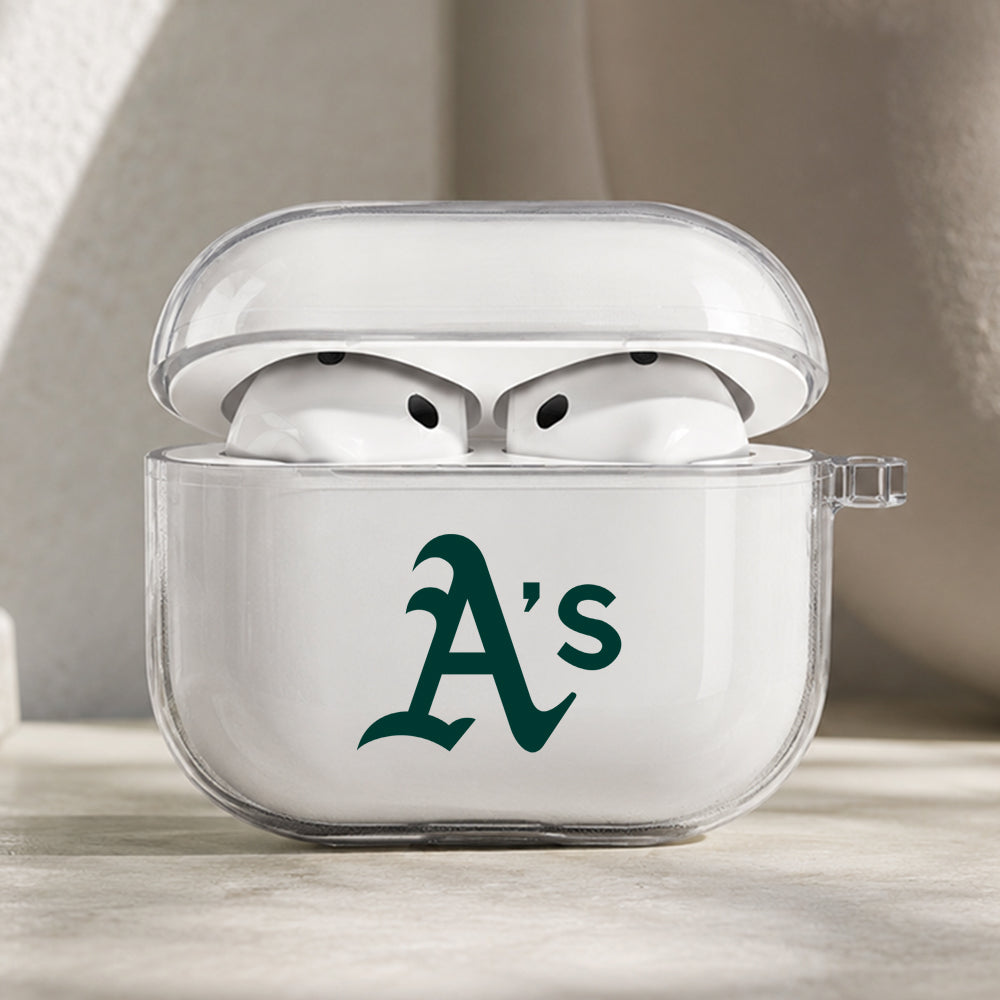 MLB Athletics Symbol Protective Apple AirPods Pro 3 Clear Case | Shockproof Cover