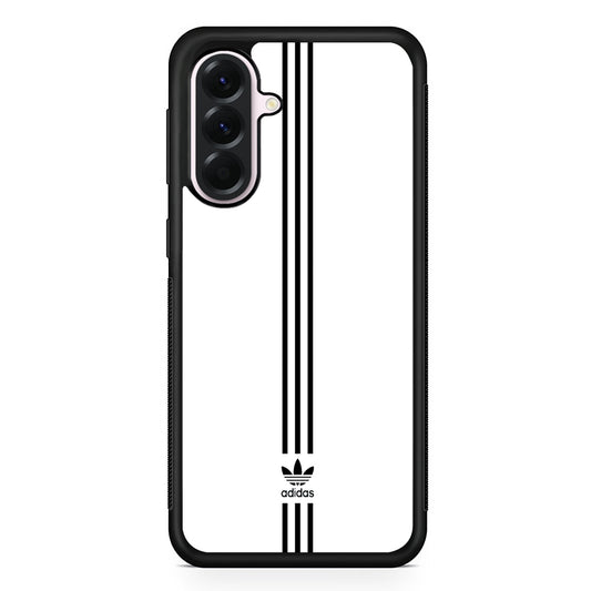 Adidas White Three Lines Samsung Galaxy A56 Case | Samsung Galaxy A56 Protective Rubber Case