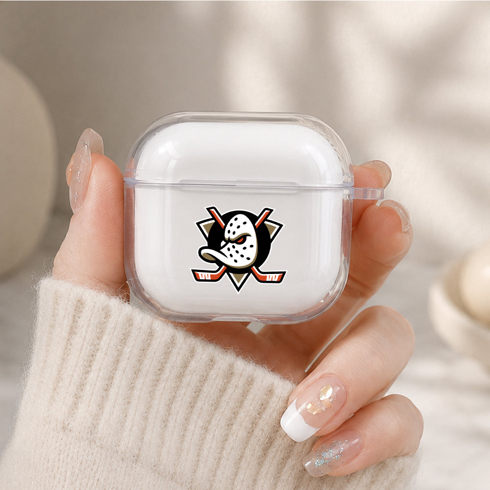 NHL Anaheim Ducks Logo Protective Apple Airpods 4 Clear Case - Durable Clear Protection