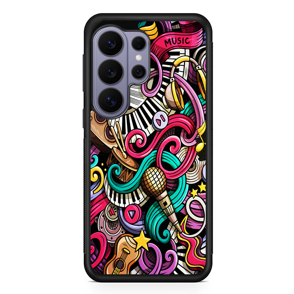 Music Doodle Art Samsung Galaxy S26 Ultra Case | Protective Rubber Cover