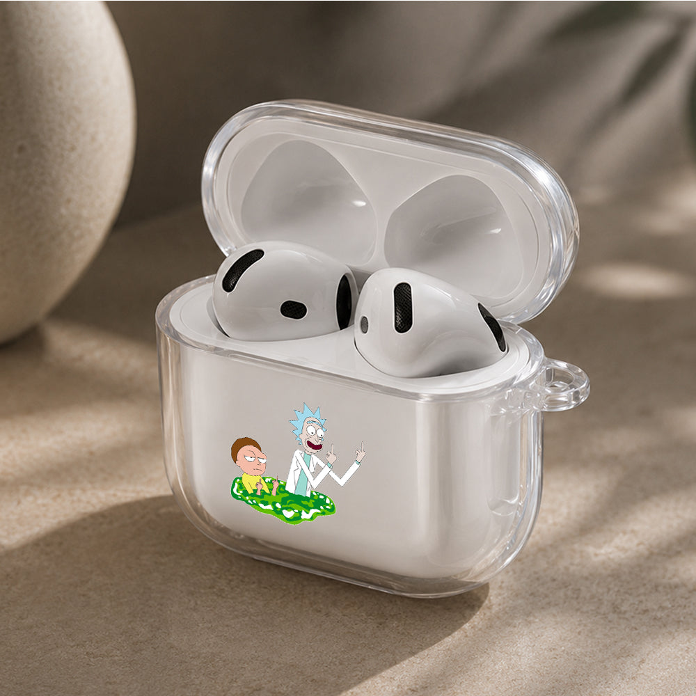 Rick and Morty Mock Protective Apple Airpods 4 Clear Case - Durable Clear Protection