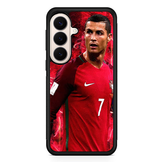 Cristiano Ronaldo Red Aesthetic Samsung Galaxy S26 Case | Durable Protective Rubber Cover